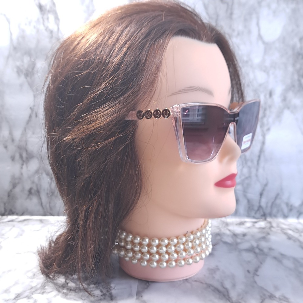 True Religion Women Sunglasses Burgundy/Clear Pink 100% UV Protection New